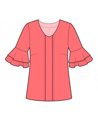 Выкройка: блузка с центральной складкой арт. ВКК-3763-1-ЛК0002223