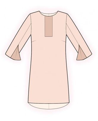 Выкройка: платье с разрезом на рукаве арт. ВКК-3675-1-ЛК0002260