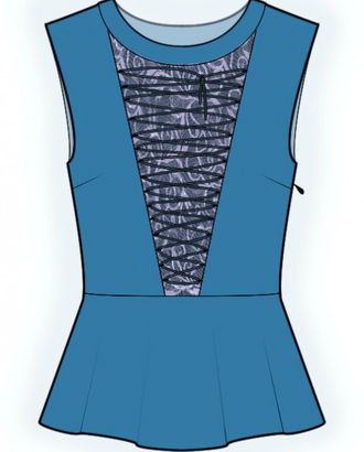 Выкройка: блузка со шнуром арт. ВКК-3331-1-ЛК0002265