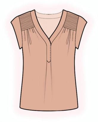Выкройка: блузка с кокеткой арт. ВКК-3875-1-ЛК0002267
