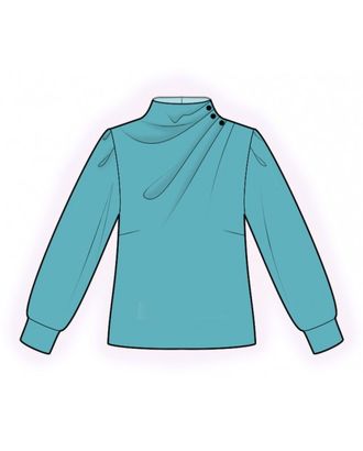 Выкройка: блузка со складками в плечо арт. ВКК-3493-1-ЛК0002272