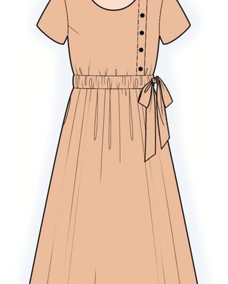Выкройка: платье с декоративным рельефом арт. ВКК-3824-1-ЛК0002282