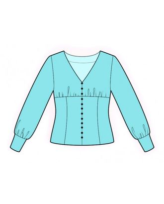 Выкройка: блузка приталенная арт. ВКК-3666-1-ЛК0002310