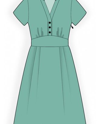 Выкройка: платье с фигурной планкой арт. ВКК-3562-1-ЛК0002326