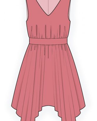 Выкройка: платье со свободной юбкой арт. ВКК-3501-1-ЛК0002327