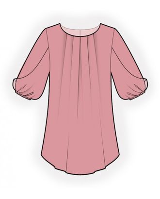 Выкройка: блузка с декоративным рукавом арт. ВКК-3689-1-ЛК0002341