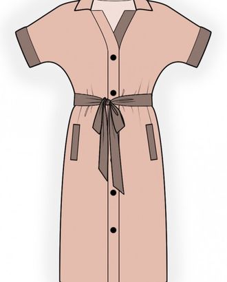 Выкройка: платье с рукавом "летучая мышь" арт. ВКК-3528-1-ЛК0002350