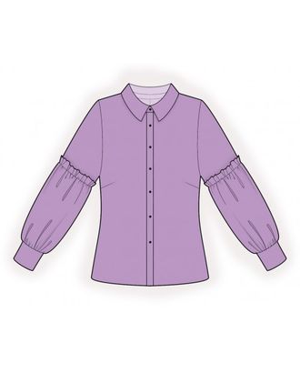 Выкройка: блузка с декоративным рукавом арт. ВКК-3567-1-ЛК0002369