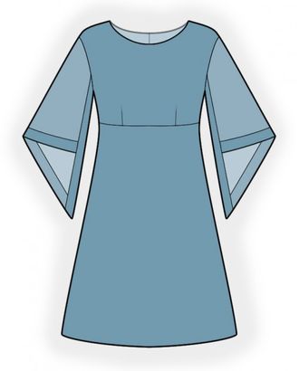 Выкройка: платье с шифоновыми рукавами арт. ВКК-3455-1-ЛК0002378