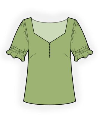 Выкройка: блузка с квадратным вырезом арт. ВКК-3319-1-ЛК0002410