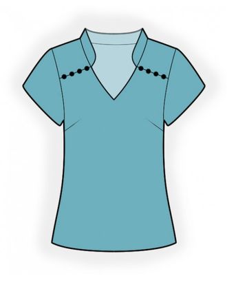 Выкройка: блузка с кокеткой арт. ВКК-3398-1-ЛК0002412