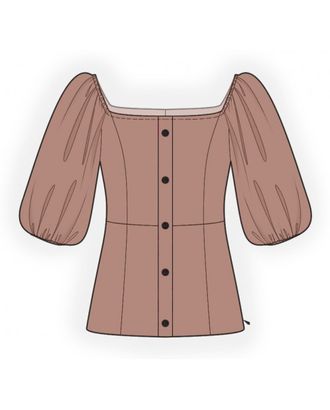 Выкройка: блузка с пышным рукавом арт. ВКК-3393-1-ЛК0002414