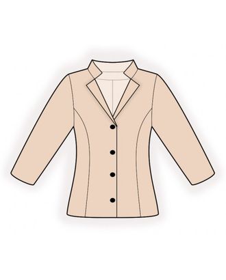 Выкройка: блузка со стойкой и лацканами арт. ВКК-3255-1-ЛК0002418
