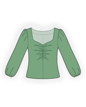 Выкройка: блузка со сбркой на груди арт. ВКК-3356-1-ЛК0002425