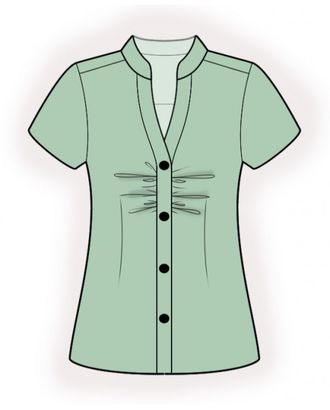 Выкройка: блузка со сборкой на груди арт. ВКК-3308-1-ЛК0002426