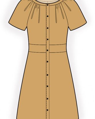 Выкройка: платье с центральной застежкой арт. ВКК-3645-1-ЛК0002437