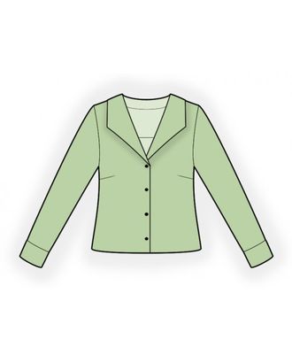 Выкройка: блузка с воротником арт. ВКК-3404-1-ЛК0002471