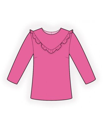 Выкройка: блузка с оборкой арт. ВКК-3952-1-ЛК0002474