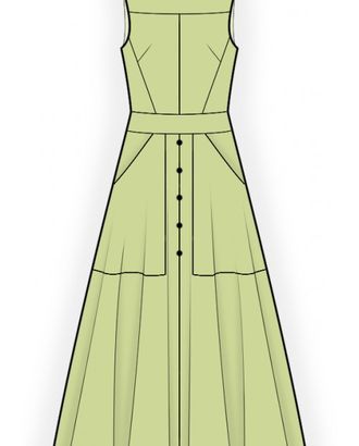Выкройка: платье с накладными карманами арт. ВКК-3769-8-ЛК0002476