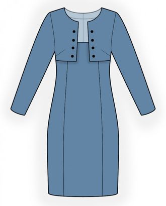 Выкройка: платье с имитацией болеро арт. ВКК-3494-1-ЛК0002488