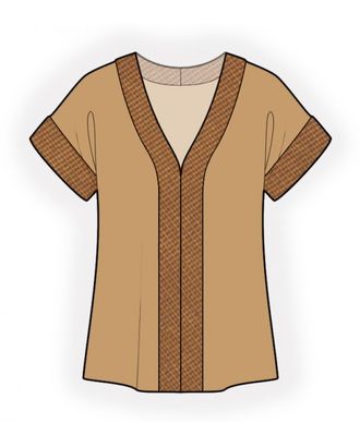Выкройка: блузка с отделкой арт. ВКК-3866-1-ЛК0002493