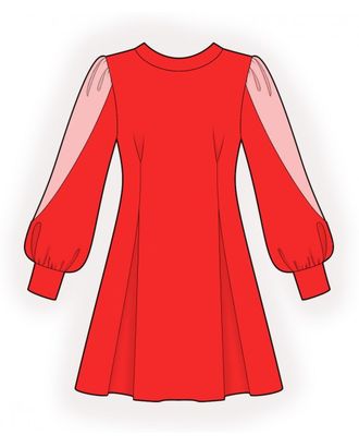 Выкройка: платье с декоративным рукавом арт. ВКК-4404-1-ЛК0002524