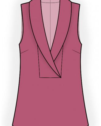 Выкройка: блузка с воротником-шалька арт. ВКК-4408-1-ЛК0002528