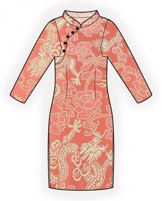 Выкройка: платье в китайском стиле арт. ВКК-4450-1-ЛК0002572