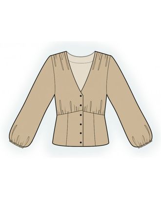 Выкройка: блузка со сборкой по грудью арт. ВКК-4453-1-ЛК0002576