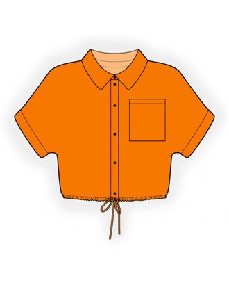 Выкройка: блузка укороченная со шнурком арт. ВКК-4456-1-ЛК0002579