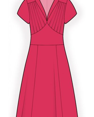 Выкройка: платье со сборкой на груди арт. ВКК-4460-1-ЛК0002584