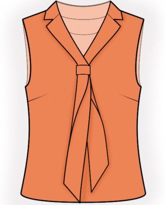 Выкройка: блузка с воротником-галстуком арт. ВКК-4464-1-ЛК0002588
