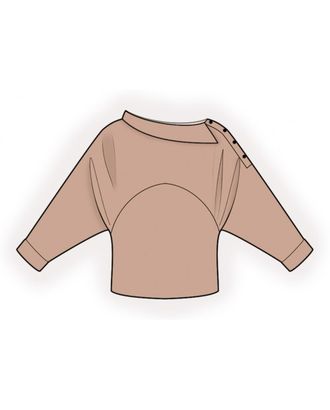 Выкройка: блузка с декоративным плечом арт. ВКК-4485-1-ЛК0002611