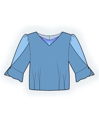 Выкройка: блузка с двойным рукавом арт. ВКК-4491-1-ЛК0002617