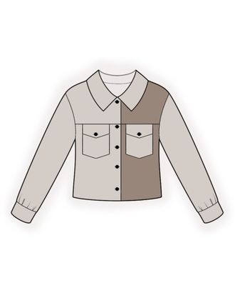 Выкройка: куртка-рубашка арт. ВКК-4637-1-ЛК0002665