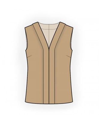 Выкройка: блузка без рукавов арт. ВКК-3839-1-ЛК0004633