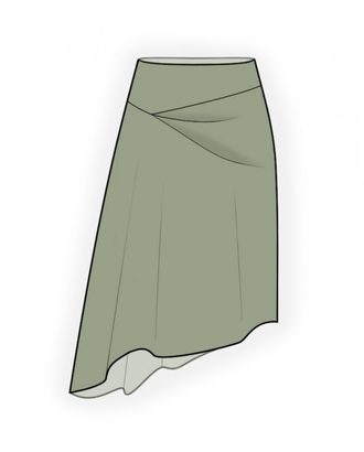 Выкройка: юбка со сложным передом арт. ВКК-3642-1-ЛК0004634