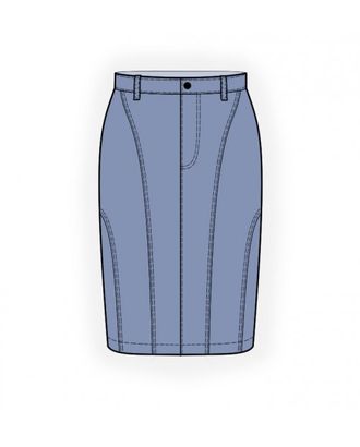 Выкройка: джинсовая юбка арт. ВКК-3700-1-ЛК0004635