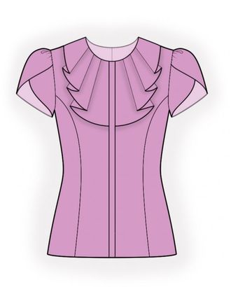 Выкройка: блузка с воротником-жабо арт. ВКК-3437-1-ЛК0004681