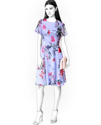 Выкройка: платье с расклешенной юбкой арт. ВКК-3691-10-ЛК0004684