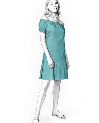 Выкройка: платье с открытыми плечами арт. ВКК-3825-1-ЛК0004760