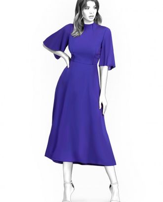 Выкройка: платье с вытачками в горловину (длинный рукав) арт. ВКК-3669-10-ЛК0004792