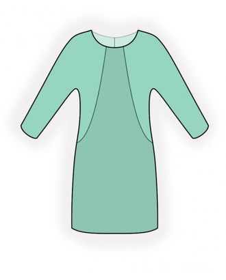 Выкройка: платье с цельнокроенным рукавом арт. ВКК-3503-1-ЛК0004806