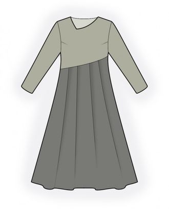 Выкройка: платье с асимметричным подрезом арт. ВКК-3637-1-ЛК0004822