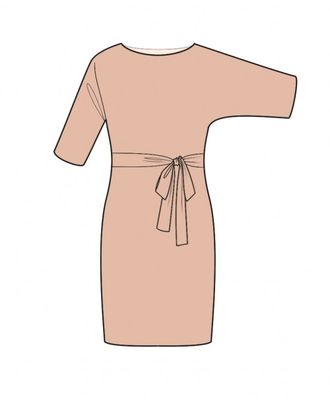 Выкройка: платье с поясом арт. ВКК-3324-10-ЛК0004824
