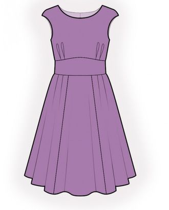 Выкройка: платье с расклешенной юбкой арт. ВКК-3228-1-ЛК0004832