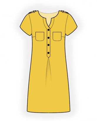 Выкройка: платье с нагрудными карманами арт. ВКК-3410-1-ЛК0004835
