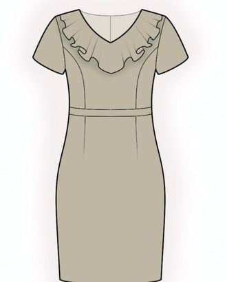Выкройка: платье с оборкой арт. ВКК-3907-1-ЛК0004862