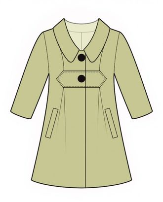 Выкройка: пальто с декоративной деталью арт. ВКК-3237-1-ЛК0004967