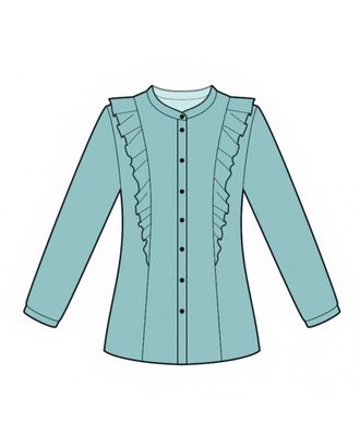 Выкройка: блузка с воланом в рельефе арт. ВКК-3880-1-ЛК0004974